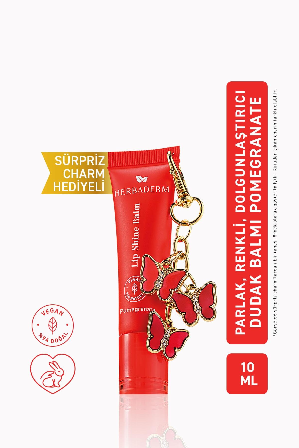 HERBADERM LIP SHINE BALM POMEGRANATE