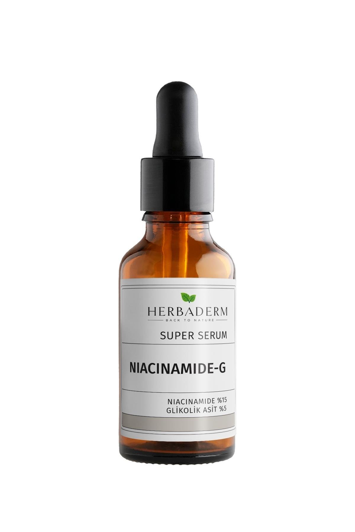 Herbaderm Süper Serum (Niacinamide %15 + Glikolik Asit %5) Leke, Kırışıklık ve Sivilce Karşıtı 30 Ml