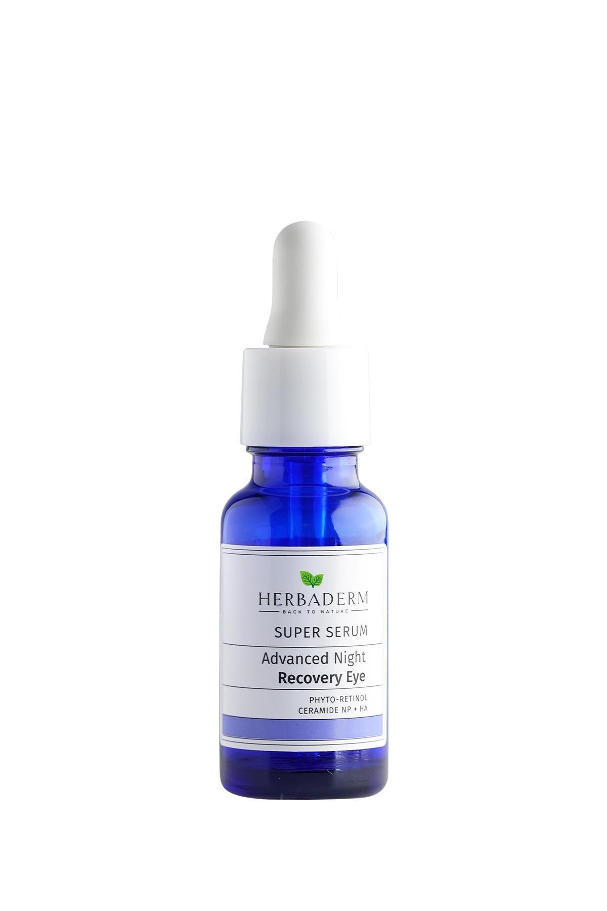 Herbaderm Süper Serum Sıkılaştırıcı, Kırışıklık Karşıtı, Aydınlatıcı Yoğun Onarıcı Göz Çevresi Gece Serumu 20 ML Phyto-Retinol ( Bakuchiol )  + Ceramide Np + Hyaluronik Asit %99 Doğal İçerik 20 Ml