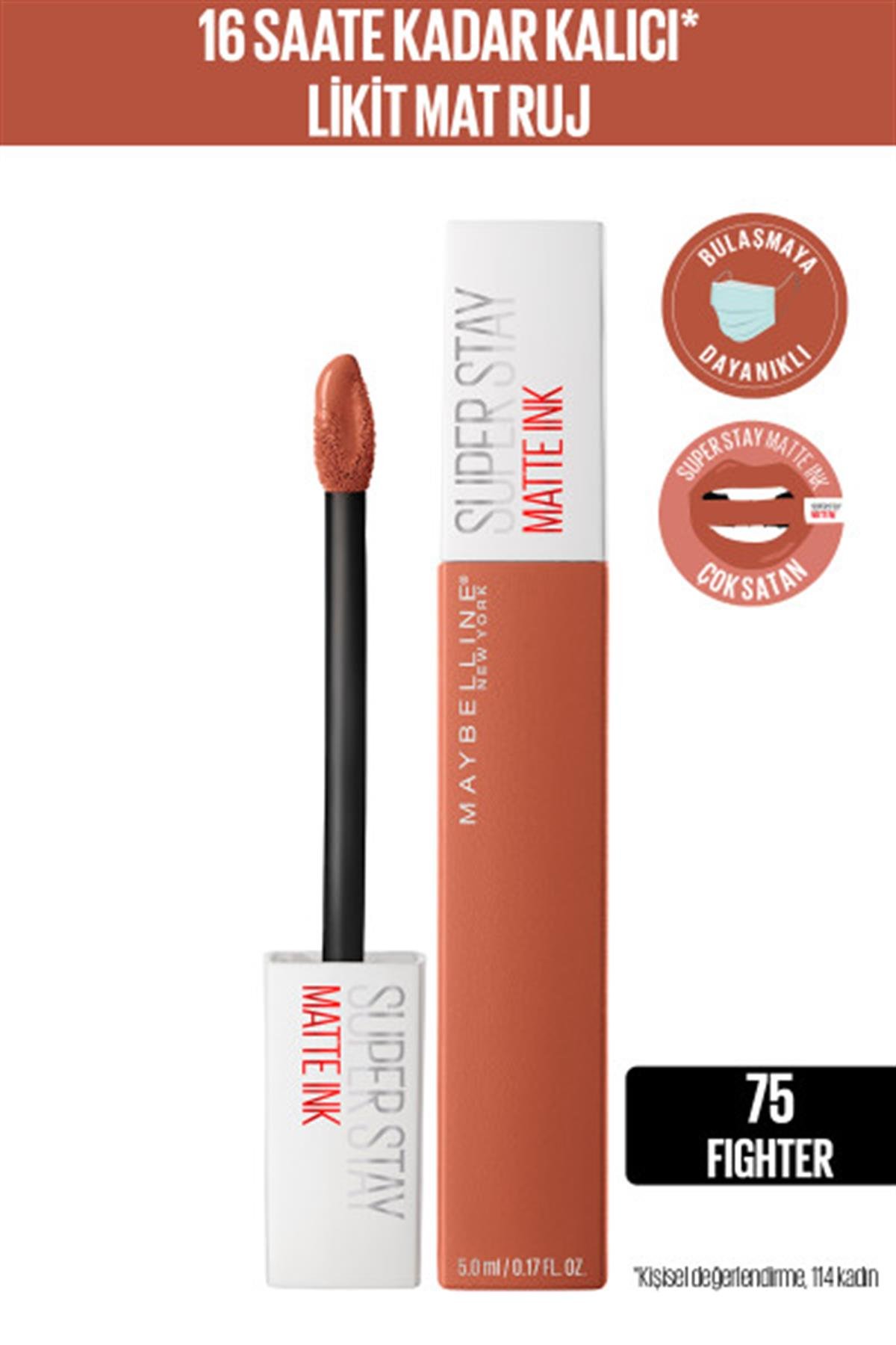 Maybelline Matte Ink Likit Ruj Unnude - 75 Fighter
