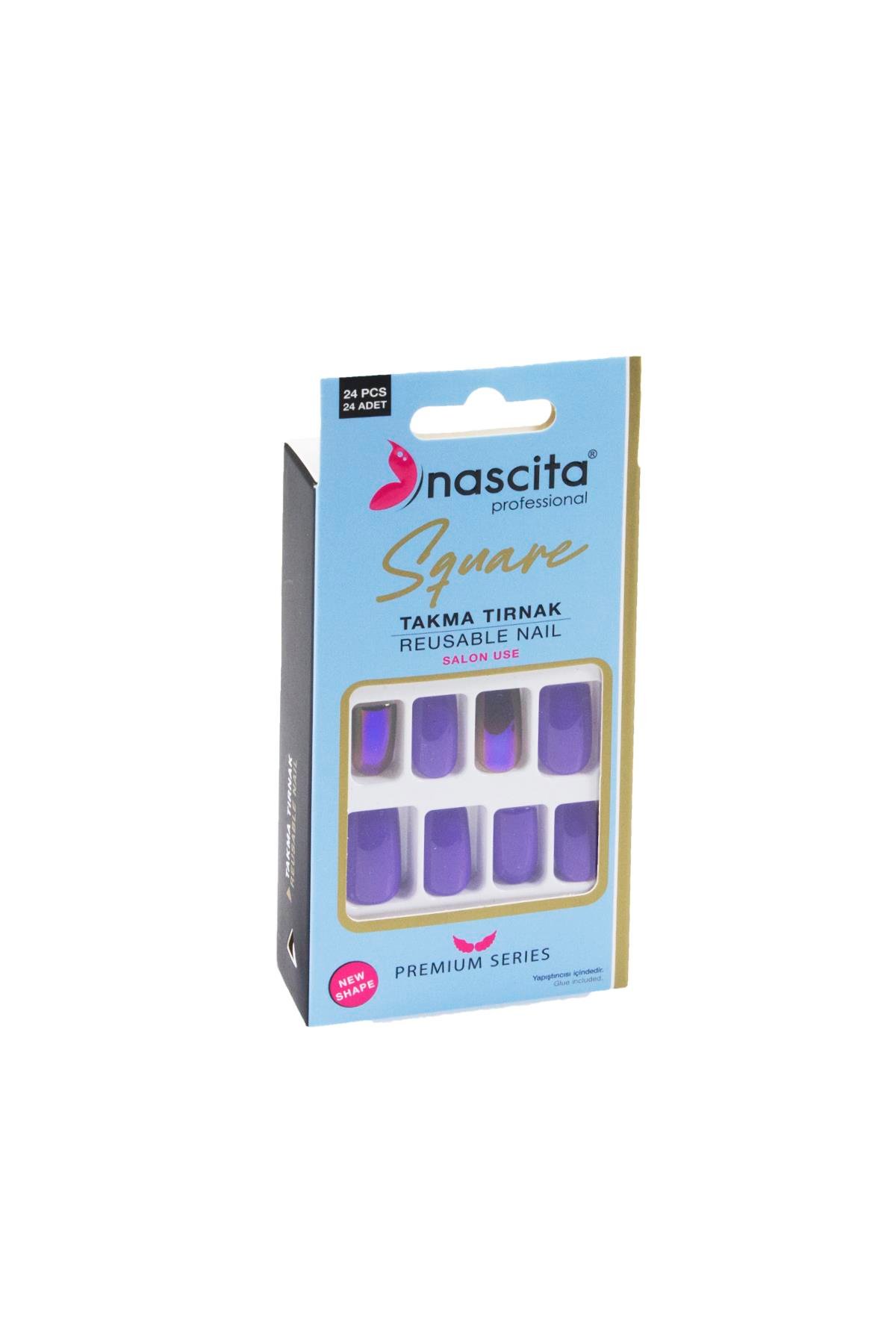 Nascita 24lü Renkli Takma Tırnak Square - 163