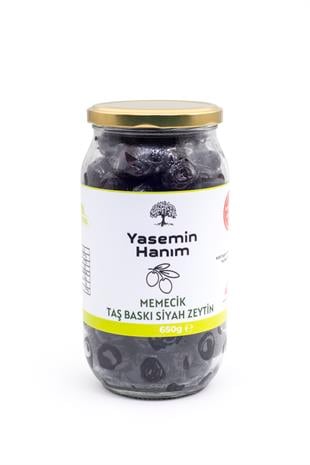 Memecik Taş Baskı Siyah Hurma Zeytin 650Gr.
