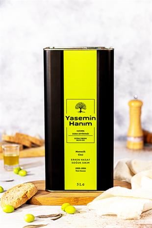 Yasemin Hanım Memecik Erken Hasat Soğuk Sıkım Naturel Sızma Zeytinyağı 5LT.