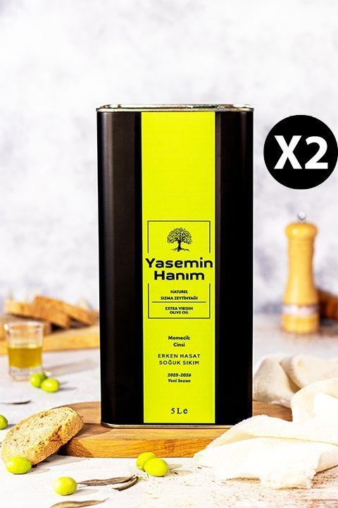 Yasemin Hanım 2'li Avantaj Paketi Memecik Erken Hasat Soğuk Sıkım Naturel Sızma Zeytinyağı 5LT.