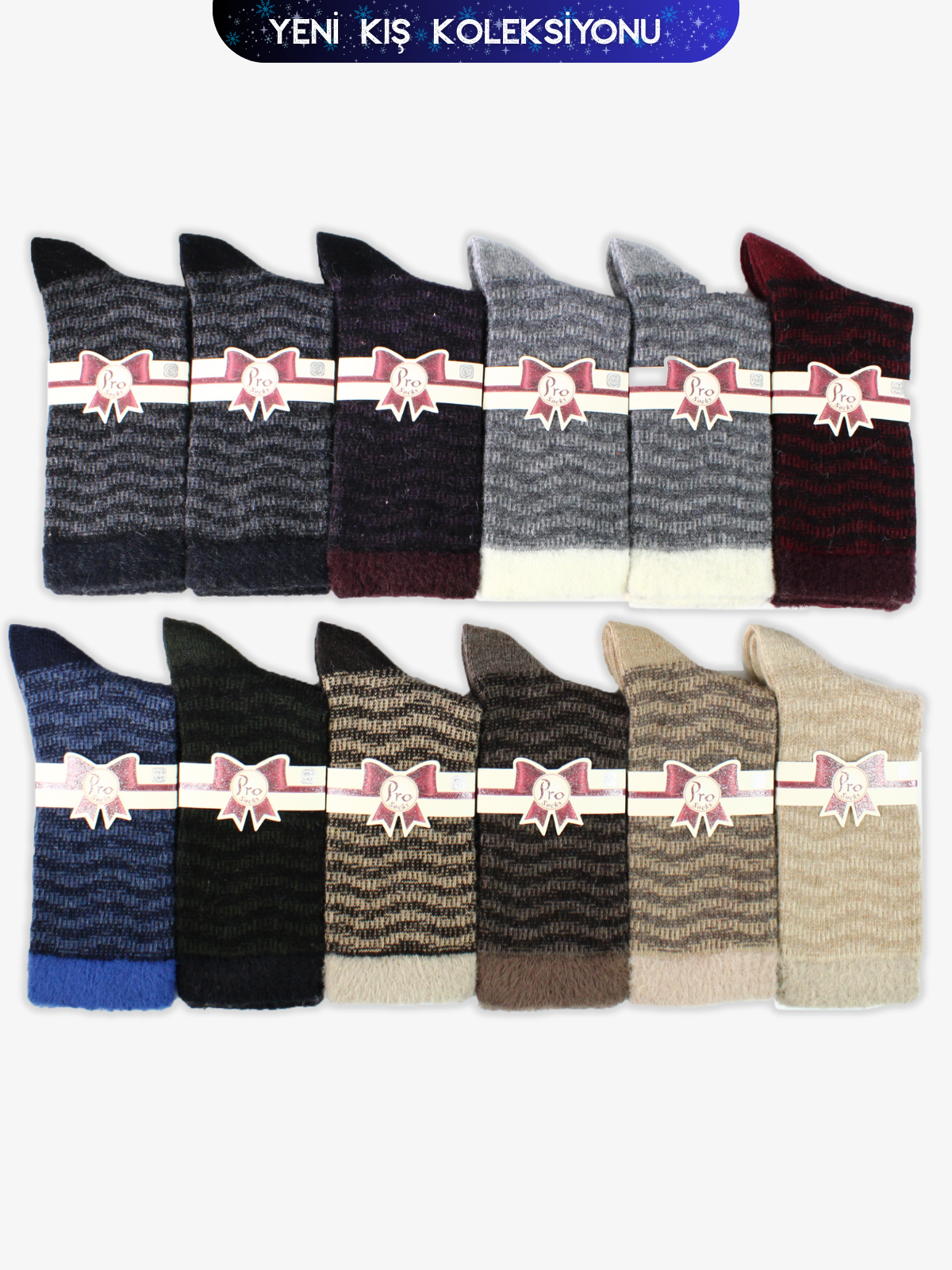 Atina Lamswool Kışlık Soket Rahat Kadın 12li Çorap