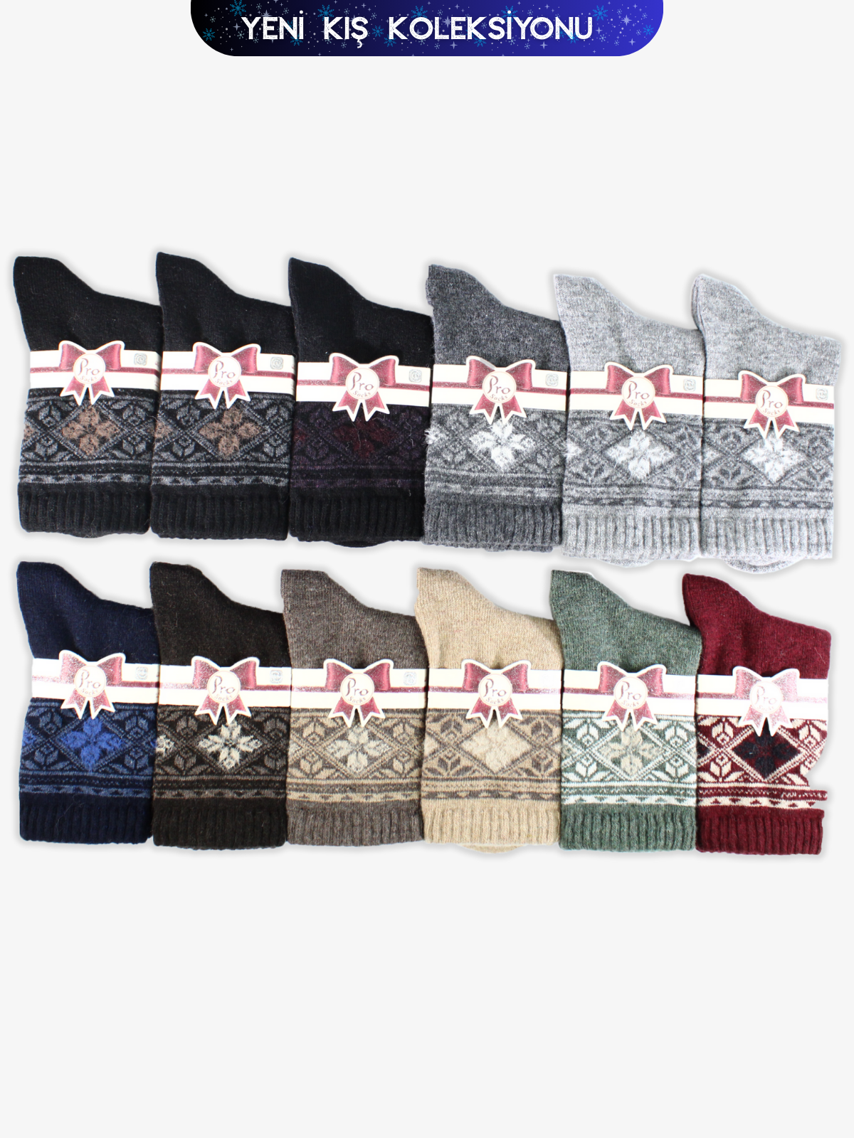 Havana Lamswool Kışlık Soket Rahat Kadın 12li Çorap