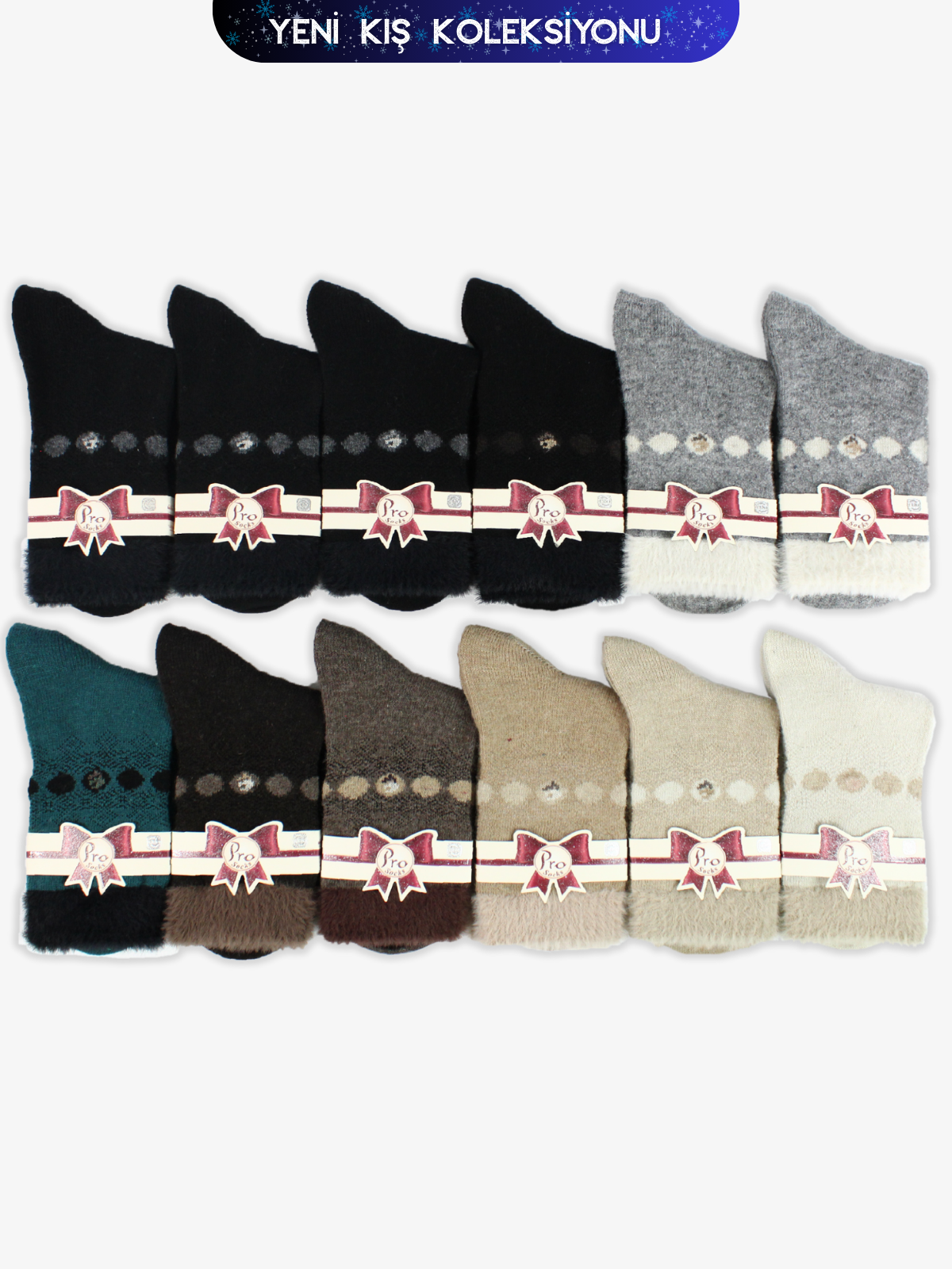 Ulanbatur Lamswool Kışlık Soket Rahat Kadın 12li Çorap
