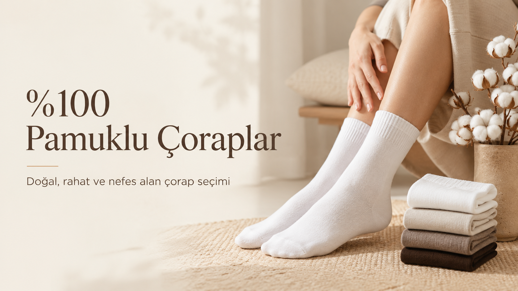%100 Pamuklu Çorap Nedir? Doğal, Rahat ve Nefes Alan Çorap Seçimi