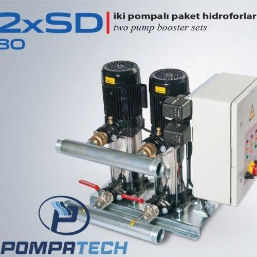 STAR 2 SD 80/10 T 2hp 380v İki Pompalı Paket Hidrofor