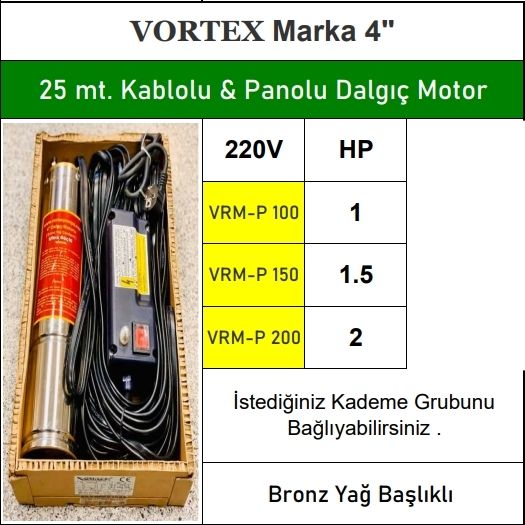 vortex vrm p serisi teknik tablo