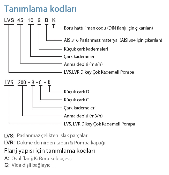 lvsr tanımlama kodları