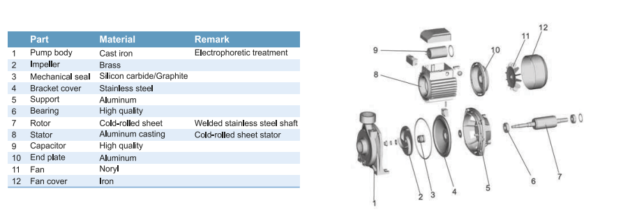 Power Momentum PGM/1A Tek Fanlı Santrifüj Pompa Bilgi 