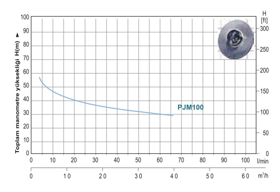 Power Momentum pjm100 jet pompa hidrografik eğrisi 