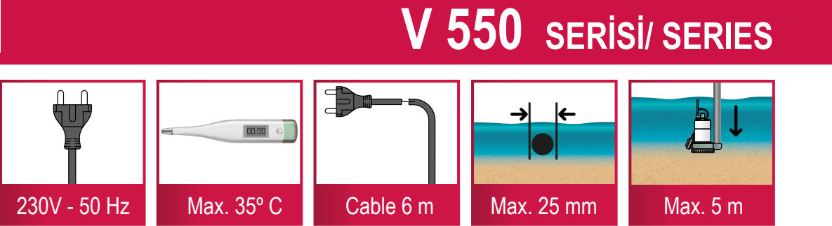 Ulusu V 550 Kirli Su Drenaj Dalgıç Pompa Görsel