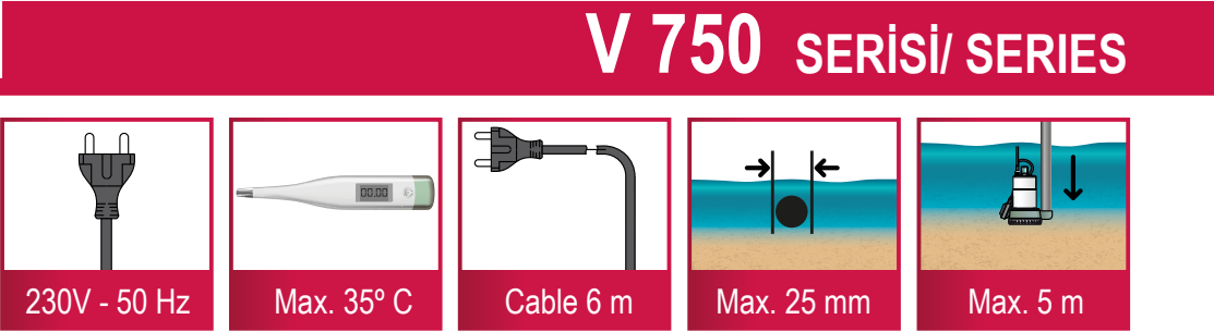 Ulusu V 750 Kirli Su Drenaj Dalgıç Pompa Görsel