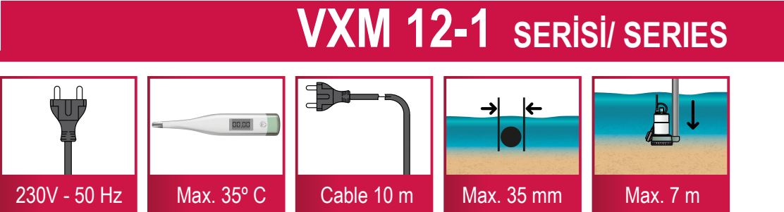 Ulusu VXM 12-1 Kirli Su Drenaj Dalgıç Pompa Görsel