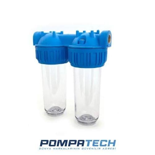 Aquafer 10'' Şeffaf Ve İkili Filtre Kabı