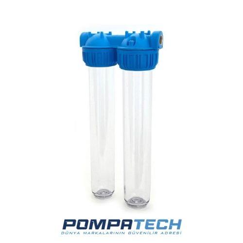 Aquafer 20'' Şeffaf Ve İkili Filtre Kabı