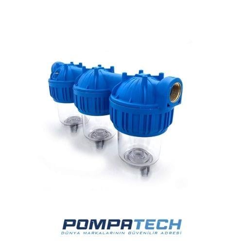 Aquafer 5'' Tombul Tahliyeli Şeffaf ve Üçlü Filtre Kabı