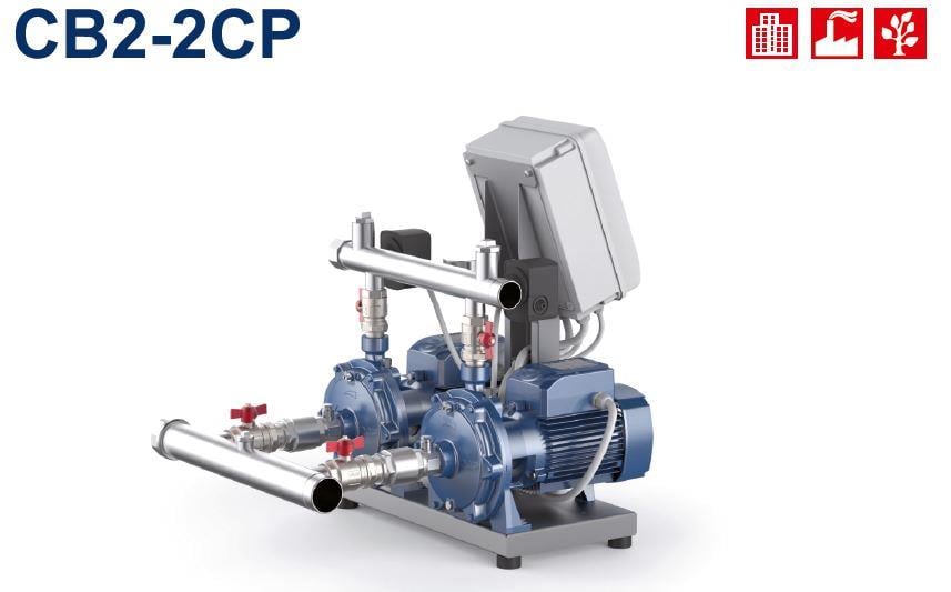 pedrollo CB2 - 2CPm 25 / 14A iki pompalı paket hidrofor