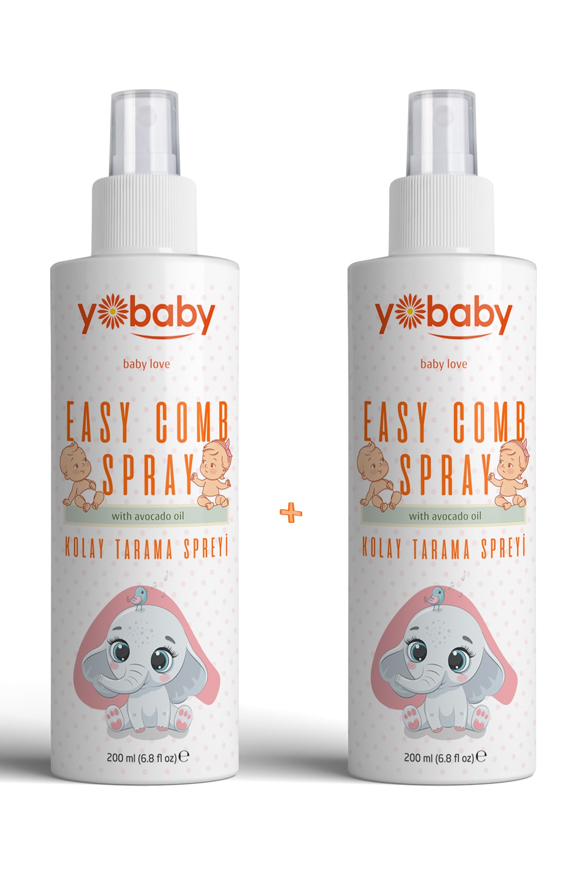 yobaby Kolay Tarama Saç Spreyi 200ml %100 Vegan 2'li Fırsat Paket