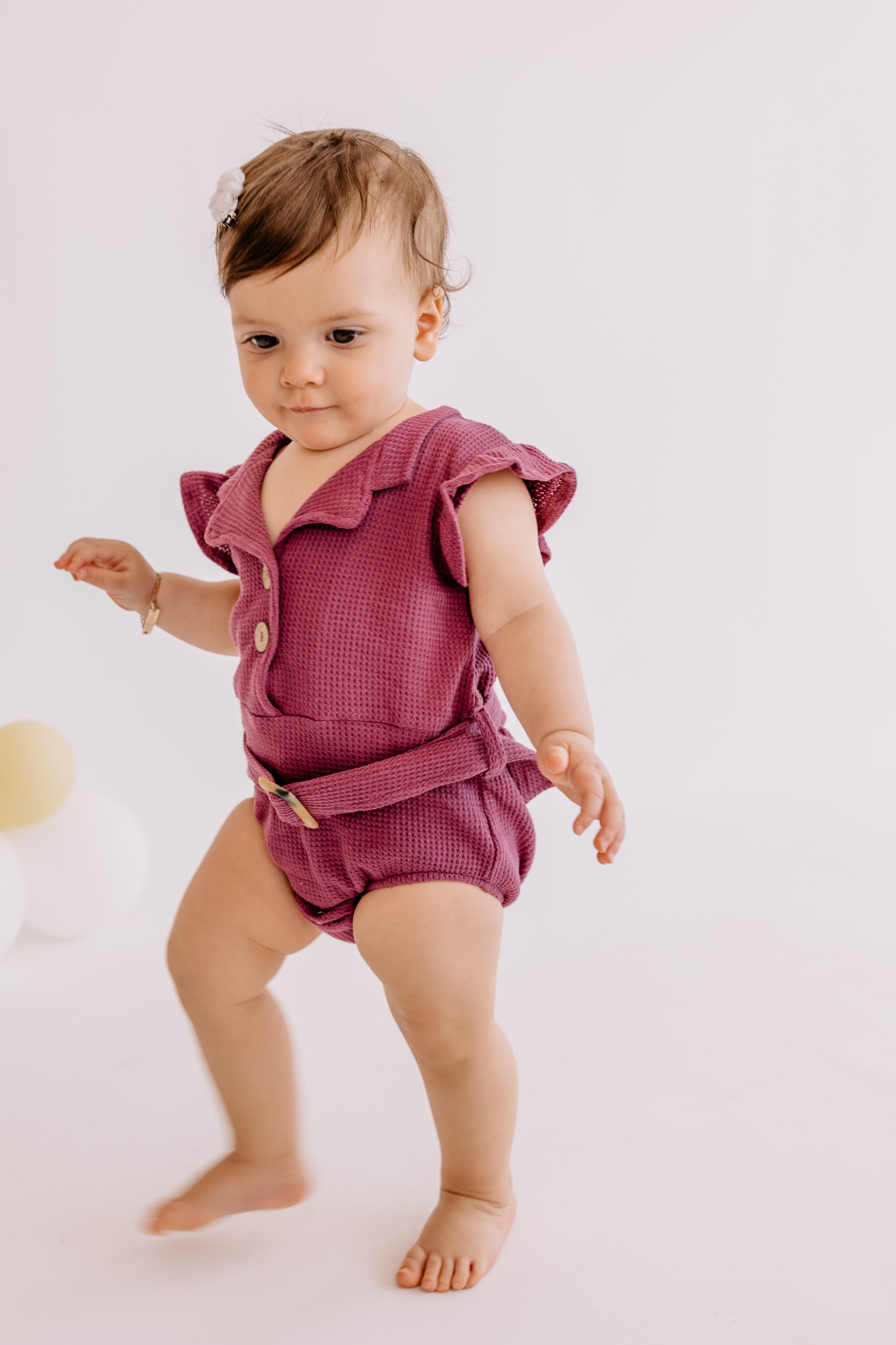 Yobebek Kız Bebek Fırfırlı Zıbın Mürdüm