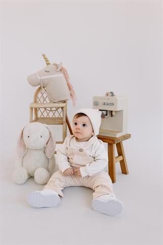 Yobebek Erkek Kız Bebek  Kadife Salopet Bahçıvan Tulum Krem Renk