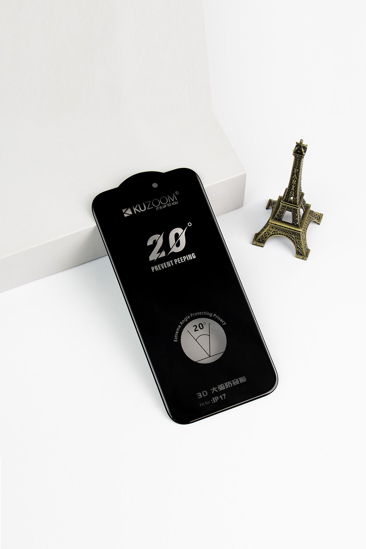 20° Hafif Kavisli Anti-Peep iPhone 17 Uyumlu Hayalet Ekran Temperli Cam Ekran Koruyucu