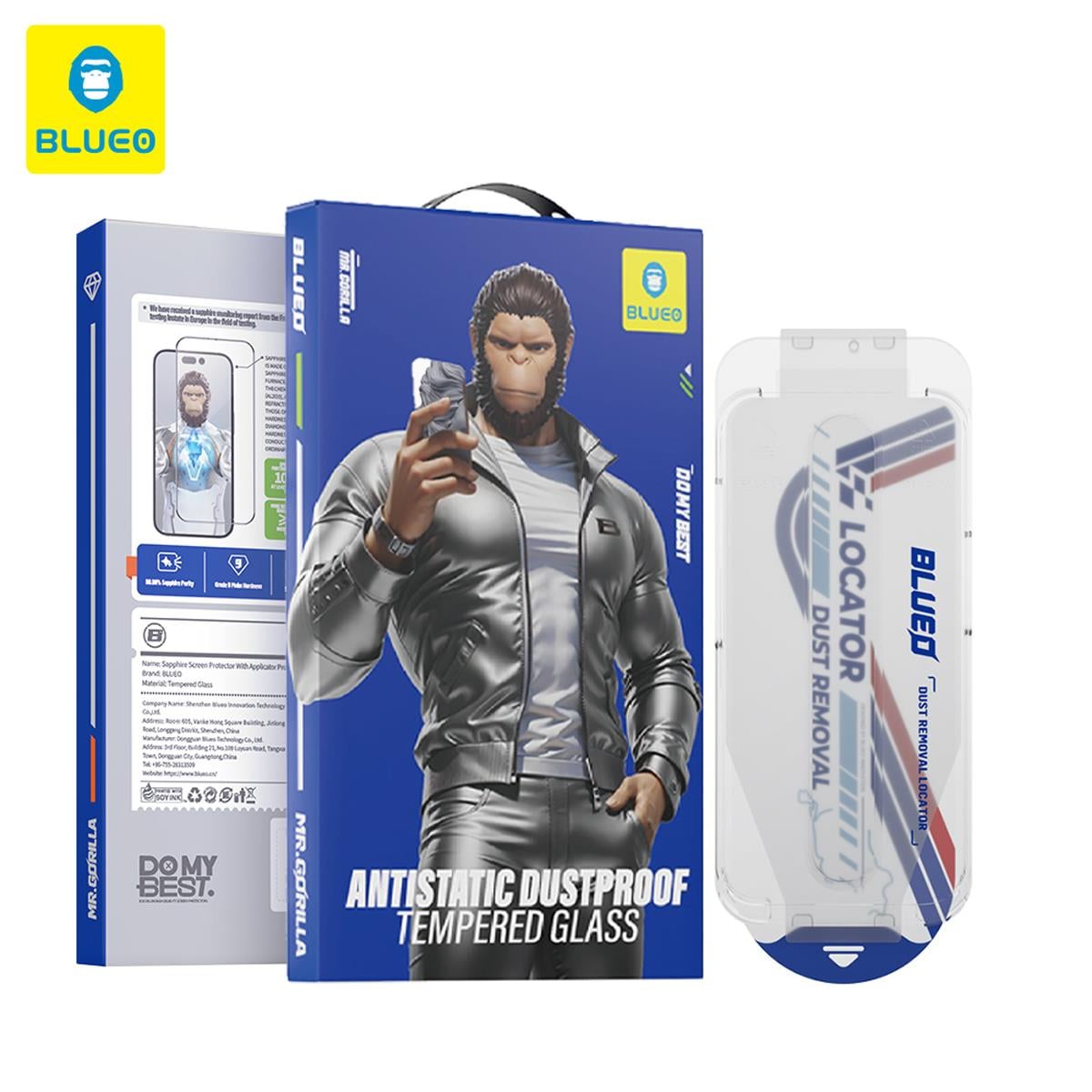 Blueo Anti Static App iPhone 17 Pro Max Uyumlu Aparatlı Toz Çizilme Parmak izi Önleyici Cam Ekran Koruyucu