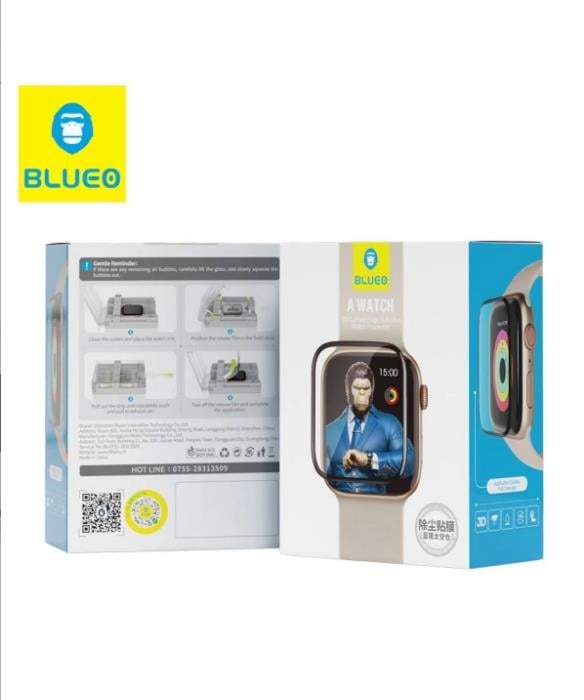BLUEO Apple Watch S7 / S8 / S9 Uyumlu 45mm 3D Curved Ab Glue Ekran Koruyucu