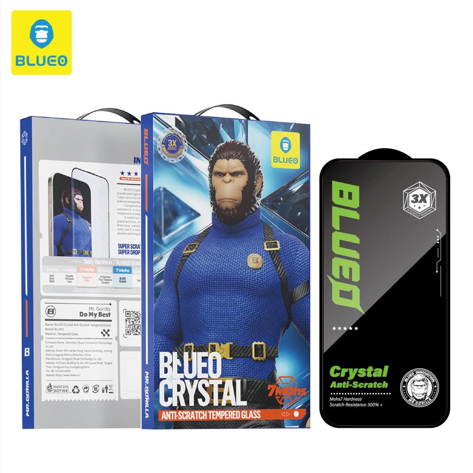 Blueo Crystal Anti-Stratch iPhone 17 Air Uyumlu 7 MOhs Sertlik 3 Kat Çizilmeye Dayanıklı HD Cam Ekran Koruyucu