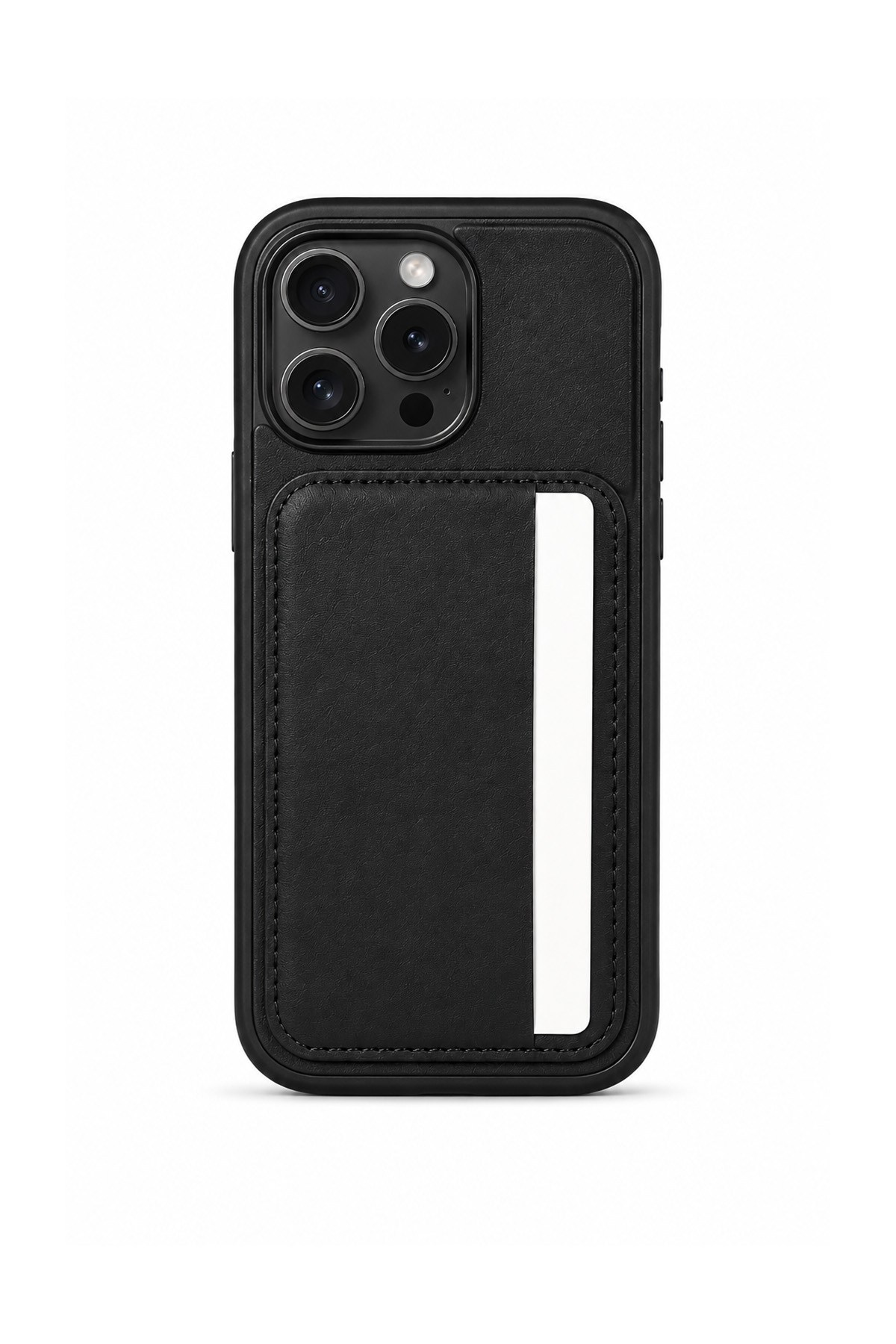 Cardx iPhone 15 Pro Max Uyumlu Vegan Deri Kartlıklı Kamera Korumalı Kılıf