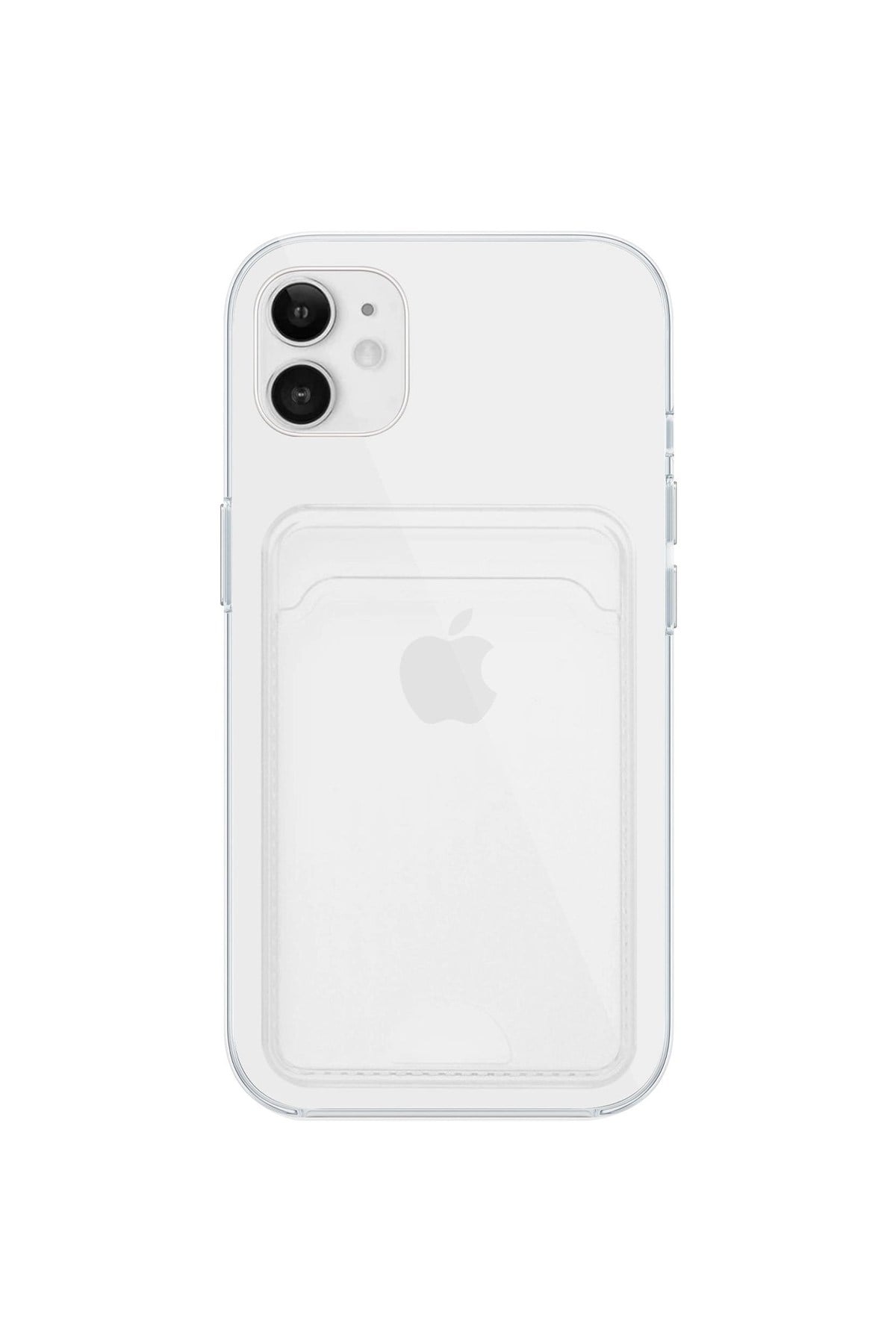 iPhone 12 Uyumlu Kartlık Detaylı Şeffaf Silikon Kılıf | Yuki Serisi