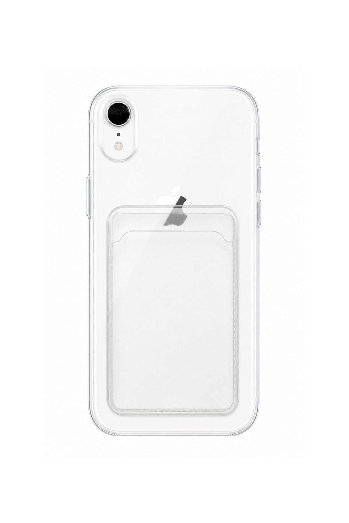 iPhone XR Uyumlu Kartlık Detaylı Şeffaf Silikon Kılıf | Yuki Serisi