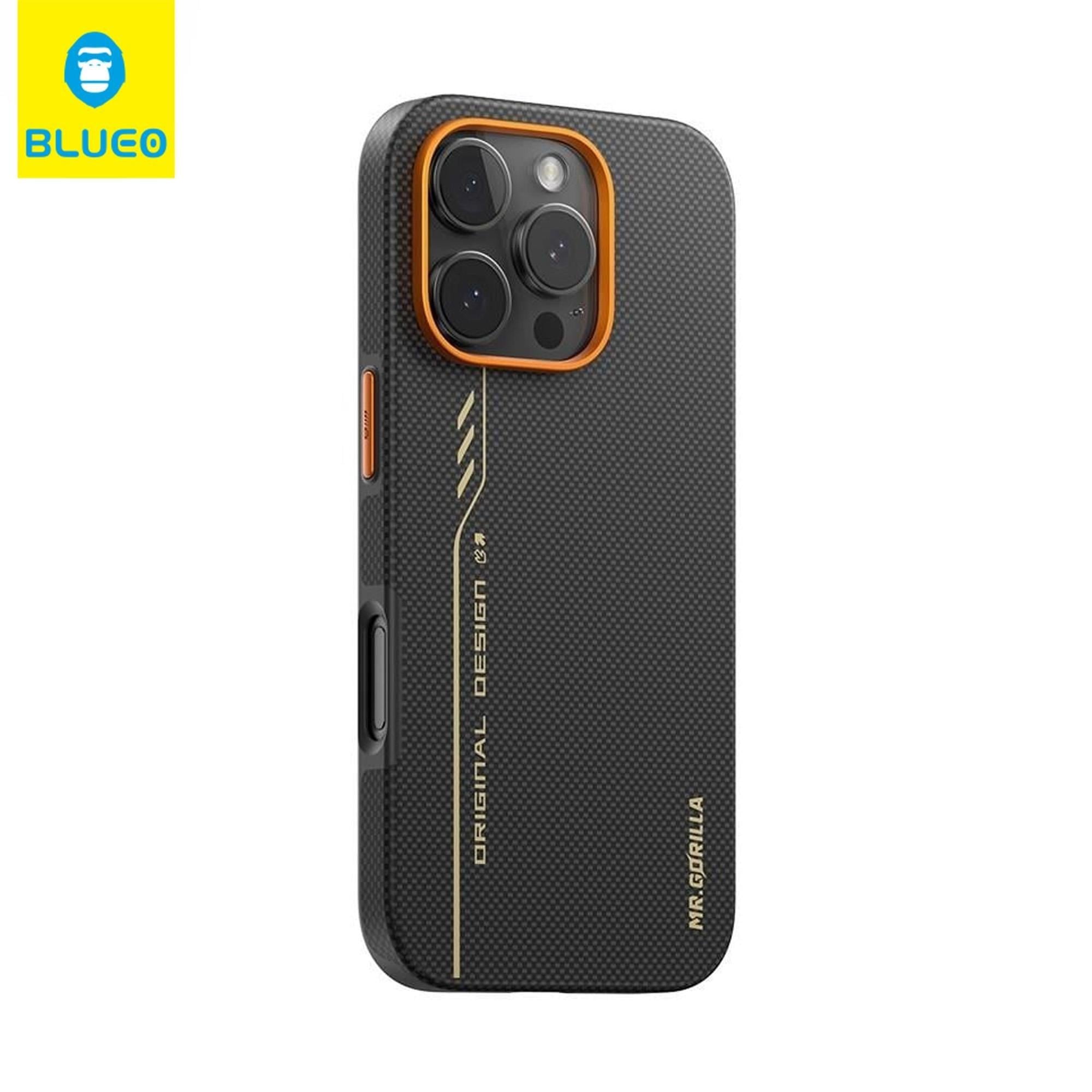 Mr.Gorilla iPhone 16 Pro Max Uyumlu Karbon Fiber MagSafe Özellikli Komple Kenar Darbe Korumalı Kılıf