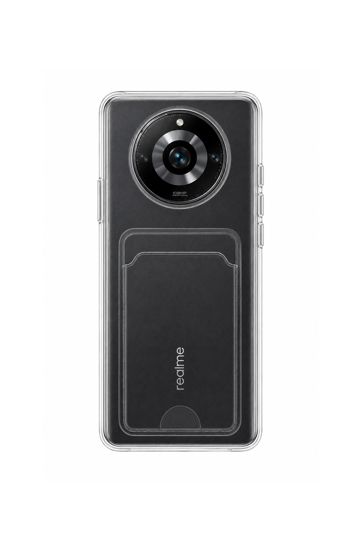 Realme 11 4G Uyumlu Kartlık Detaylı Şeffaf Silikon Kılıf | Yuki Serisi