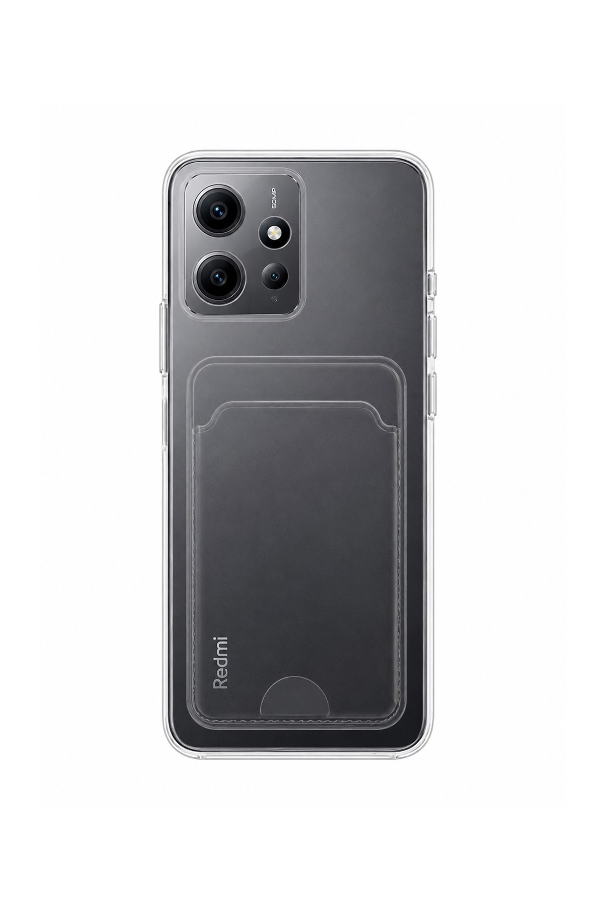 Redmi 12 4G Uyumlu Kartlık Detaylı Şeffaf Silikon Kılıf | Yuki Serisi