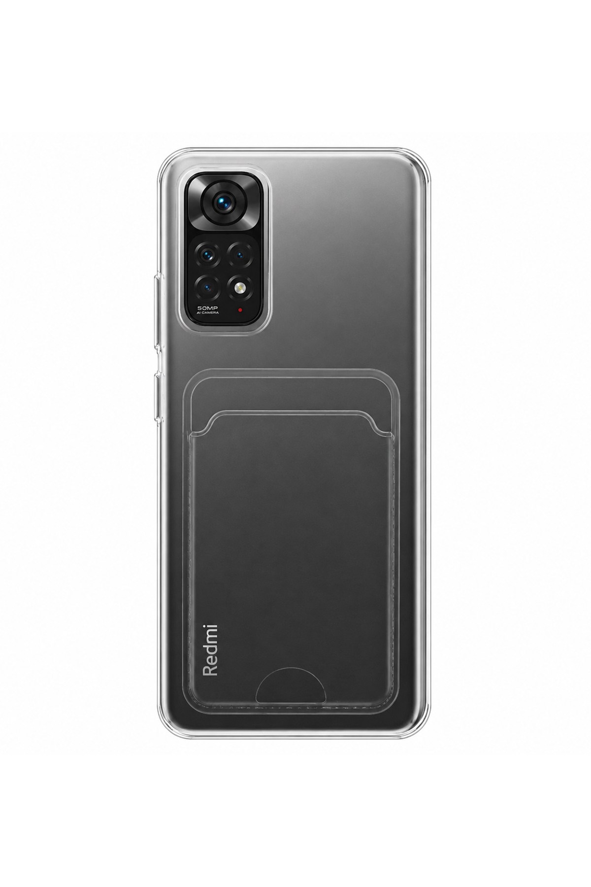 Redmi Note 11 / 11S Uyumlu Kartlık Detaylı Şeffaf Silikon Kılıf | Yuki Serisi