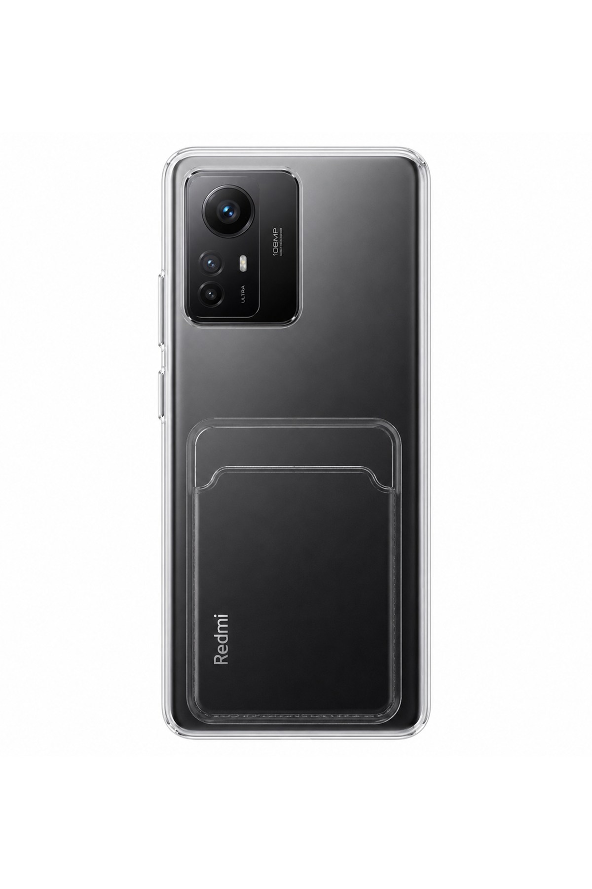 Redmi Note 12S Uyumlu Kartlık Detaylı Şeffaf Silikon Kılıf | Yuki Serisi