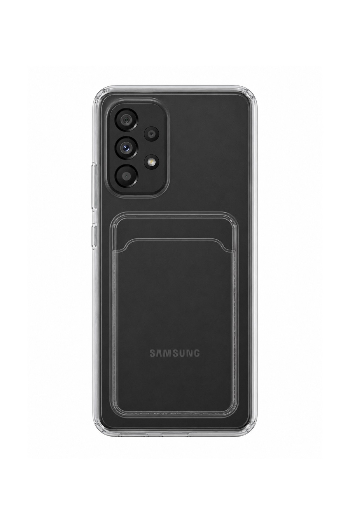 Samsung Galaxy A72 Uyumlu Kartlık Detaylı Şeffaf Silikon Kılıf | Yuki Serisi