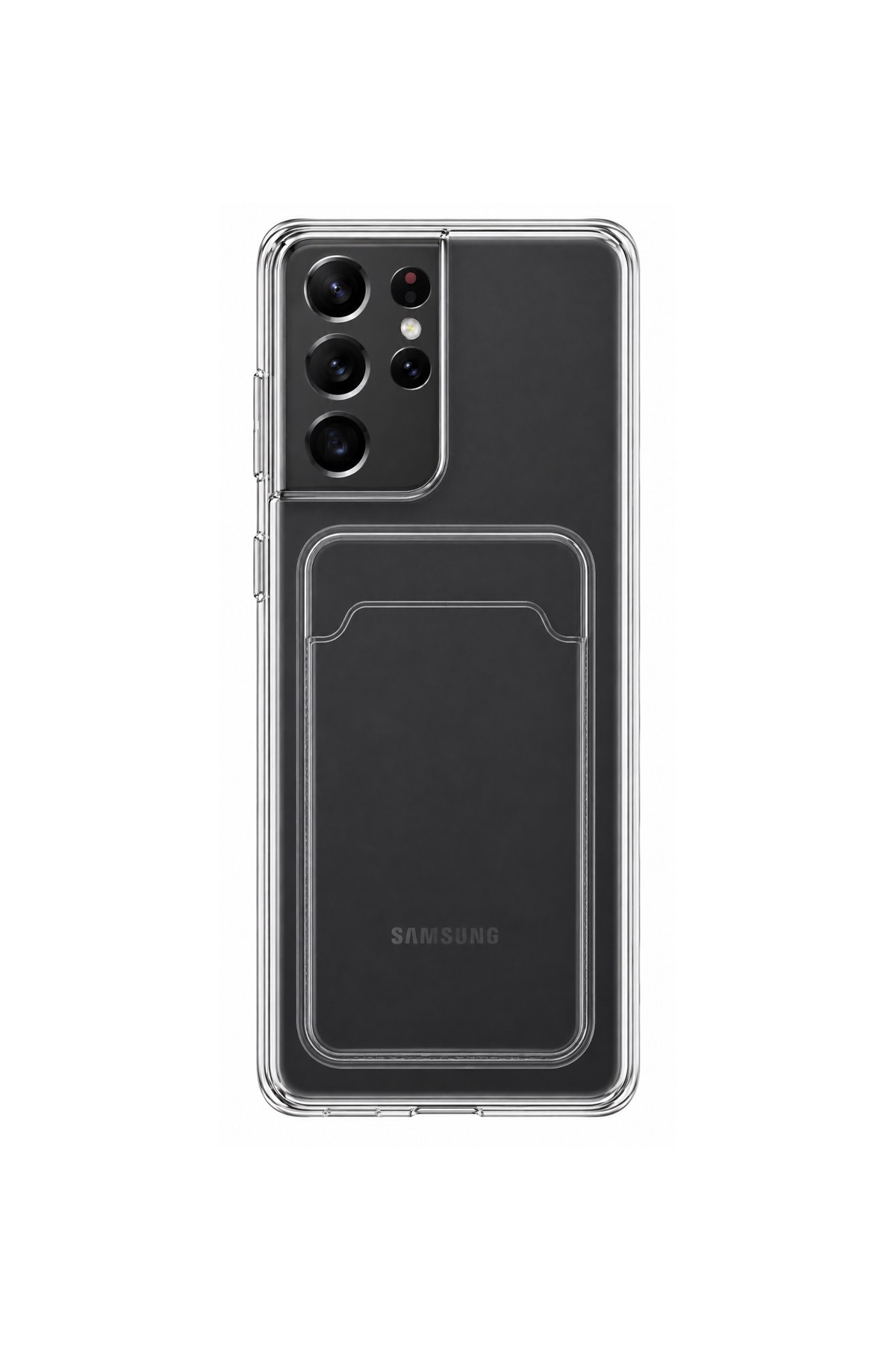 Samsung Galaxy S21 Ultra Uyumlu Kartlık Detaylı Şeffaf Silikon Kılıf | Yuki Serisi