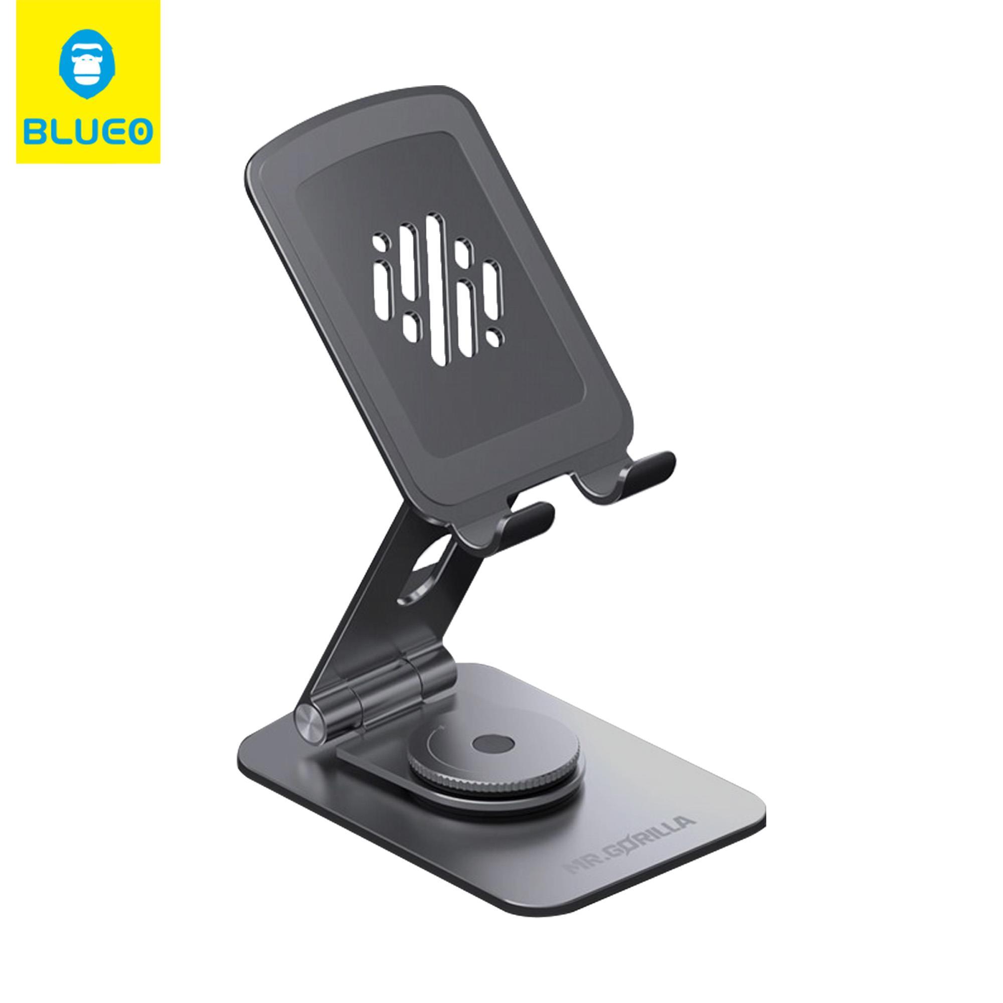 360 Derece Haraketli Yükseklik Ayarlı Metal Masaüstü Ev Ofis Rotary Telefon Tablet Standı Koyu Gri