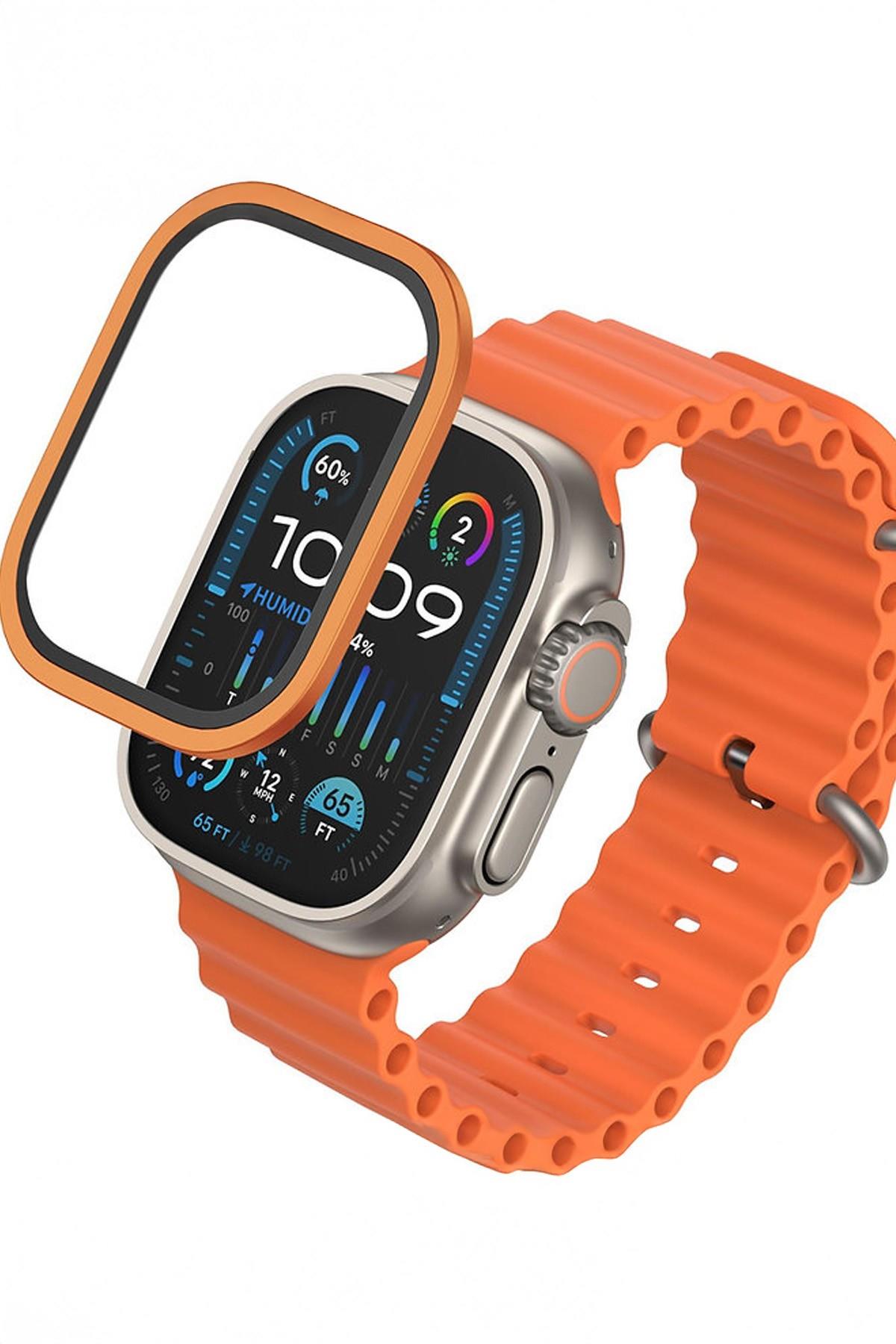 Apple Watch Ultra 1 / 2 / 3 Uyumlu 49mm Safir Titanyum Saat Ekran Koruyucu