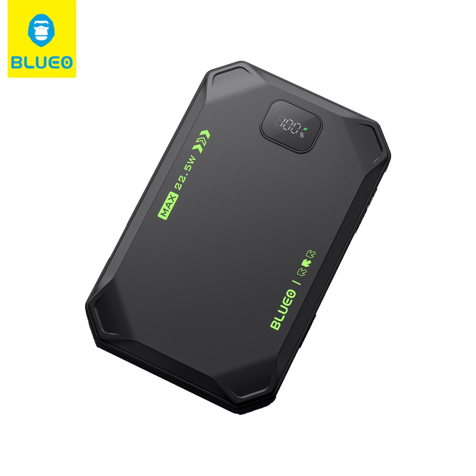 Blueo 22.5W Type-C (USB-C) USB-A Çift Çıkışlı Ekranlı Mini X 10000 Mah Powerbank şarj Aleti Siyah