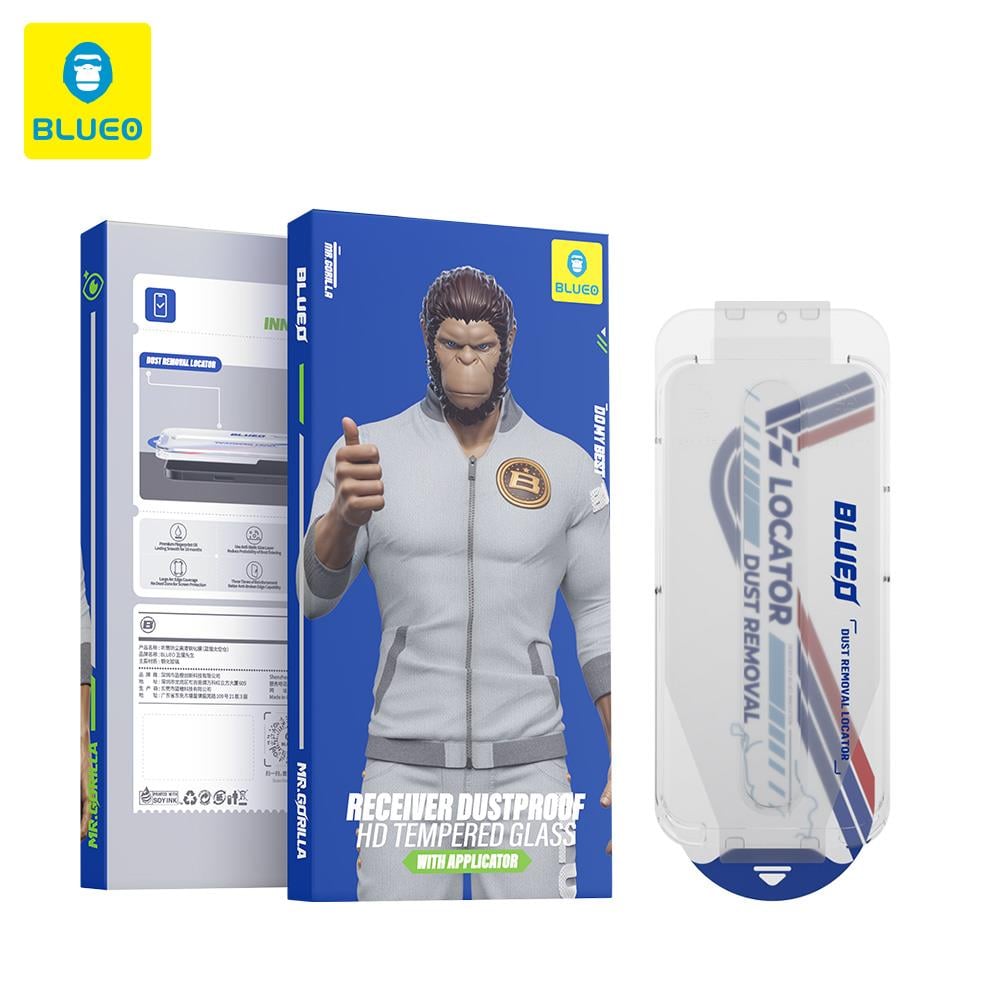 Blueo Anti-Dust App HD iPhone 17 Air Uyumlu Ahize ve Ekran Toz Çizik Önleyici Cam Ekran Koruyucu Aparatlı