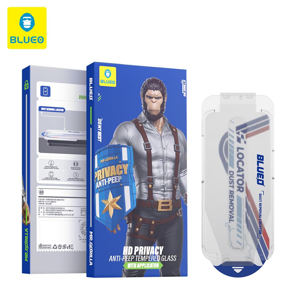 Blueo Anti-Peep Privacy iPhone 17 Pro Uyumlu Hayalet Aparatlı Cam Ekran Koruyucu Göz Yormayan HD Görüntü