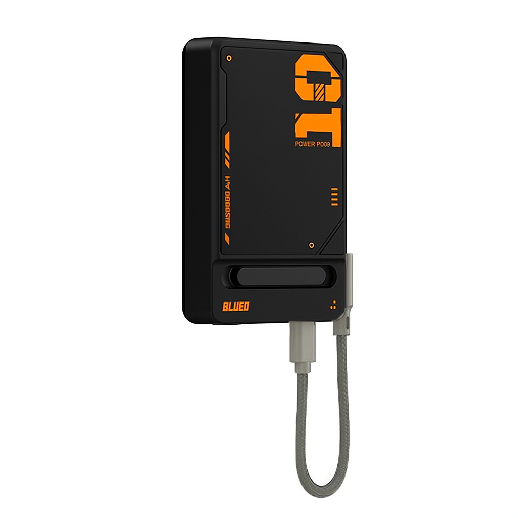 Blueo PD 20W MF MagSafe Uyumlu Type-C Çift Çıkışlı 10000 Mah Standlı Kablosuz Powerbank Şarj Aleti Siyah
