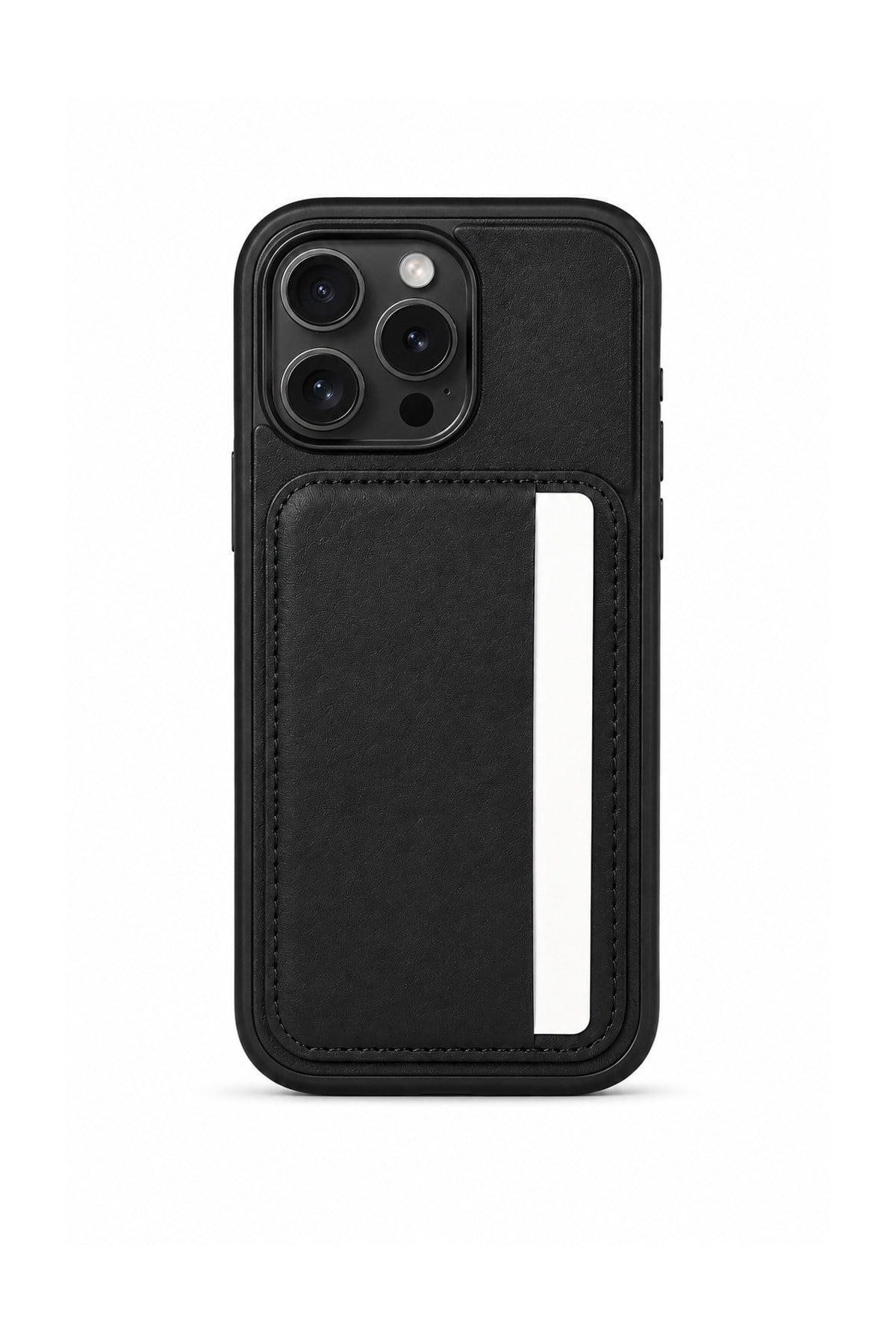 Cardx iPhone 15 Pro Max Uyumlu Vegan Deri Kartlıklı Kamera Korumalı Kılıf