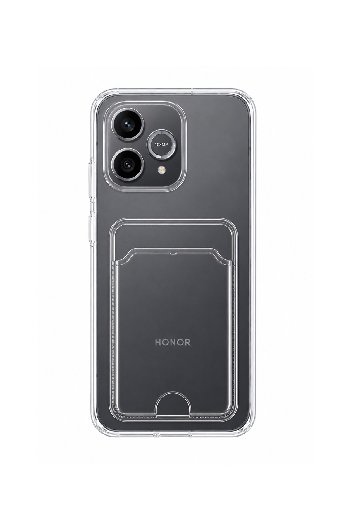 Honor 600 Uyumlu Kartlık Detaylı Şeffaf Silikon Kılıf | Yuki Serisi