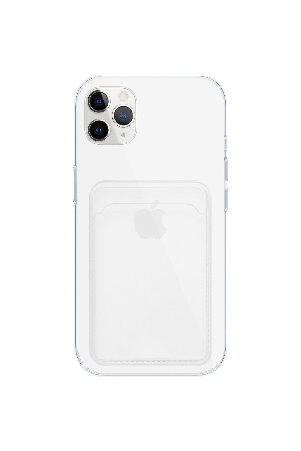 iPhone 11 Pro Max Uyumlu Kartlık Detaylı Şeffaf Silikon Kılıf | Yuki Serisi